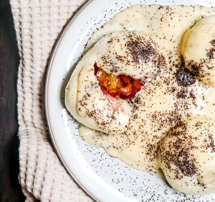 Vegane Obst-Germknödel