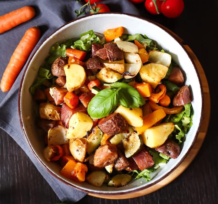 Lauwarmer Ofengemüse Salat