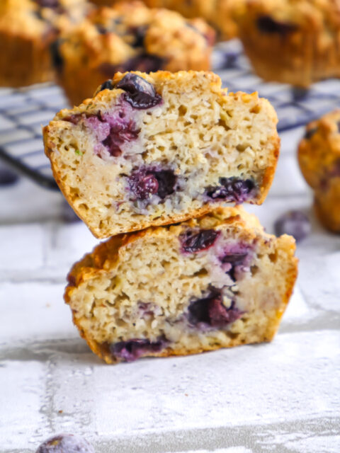 Haferflocken-Muffins zum Frühstück ♥ mit Blaubeeren