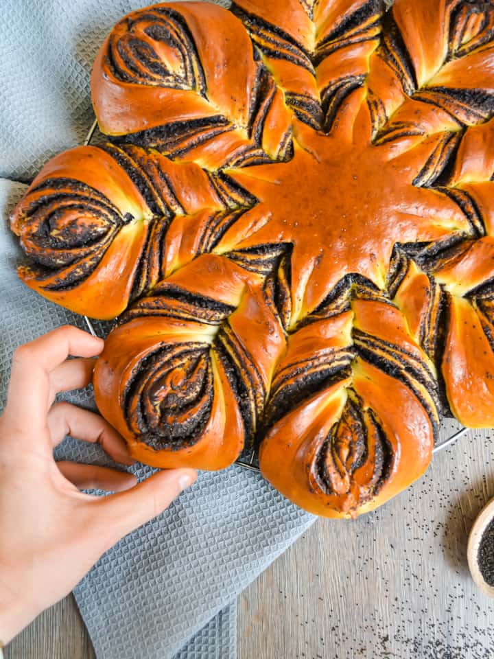 Apfeltaschen aus Blätterteig angetuckert im Korb