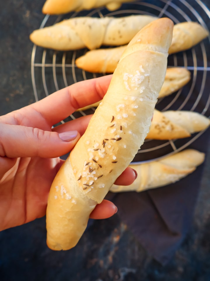 Ausschnitt aus Korb mit Apfeltaschen