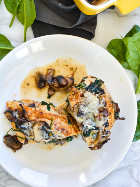 Gefüllte Hühnerbrust ♥ mit Champignons und Spinat