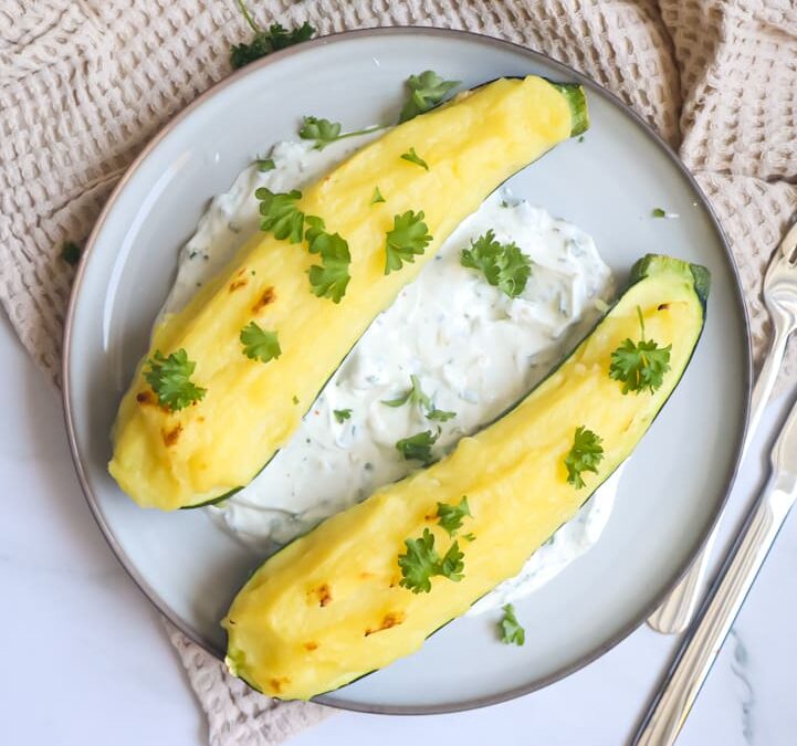Gefüllte Zucchini vegetarisch