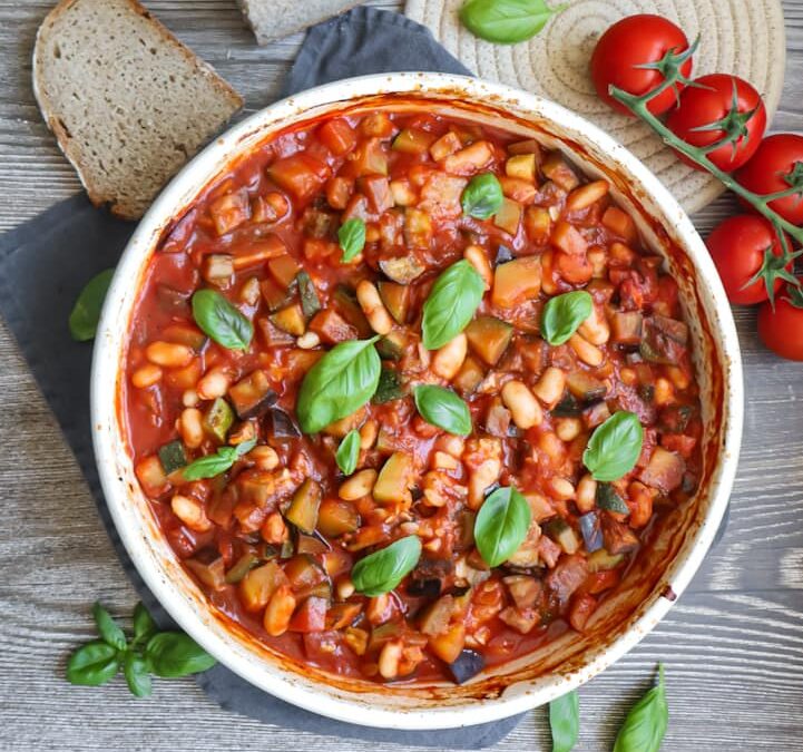 Auberginen Bohnen Ragout