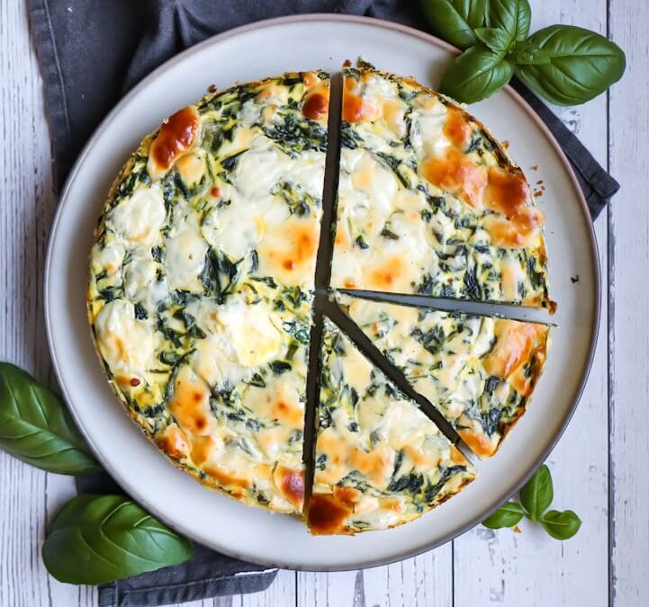 Spinat-Ricotta-Quiche mit Polenta-Boden