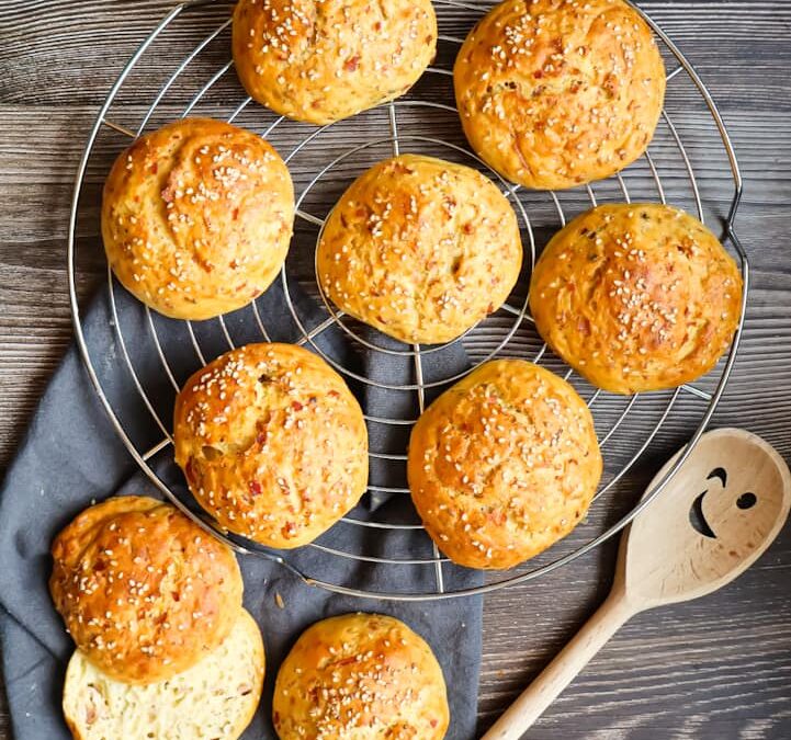 Hüttenkäse Schinken Brötchen