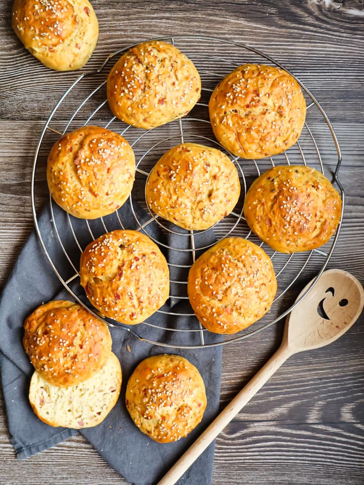 Hüttenkäse Schinken Brötchen