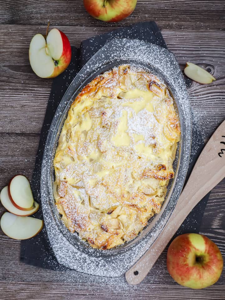 Süßer Bratapfel Frittaten Auflauf