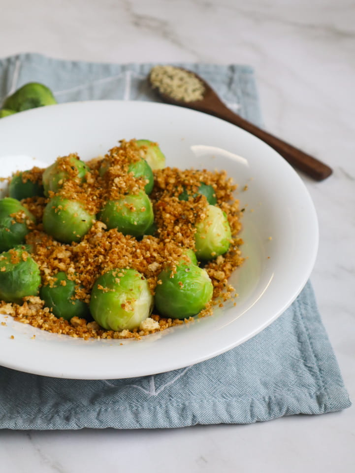 rosenkohl-broesel-6 Baguette mit gebackener Birne und Hüttenkäse