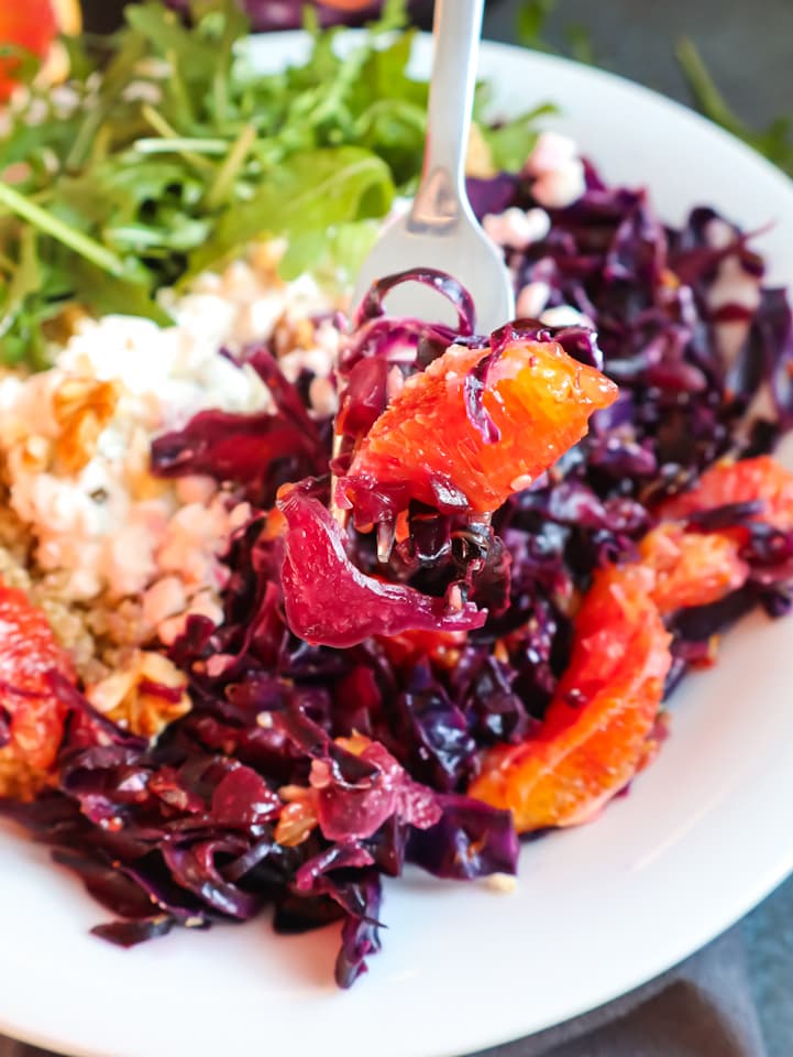 Rotkraut mit Organgen Warmes Rotkraut gebraten mit Blutorangen